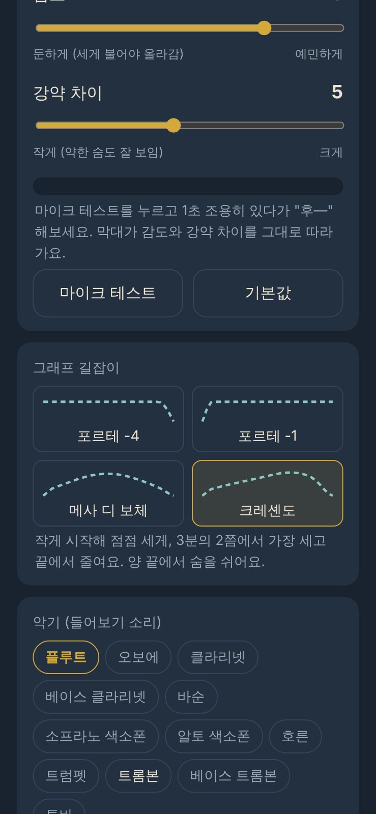 롱톤 호흡 연습 V.01 화면