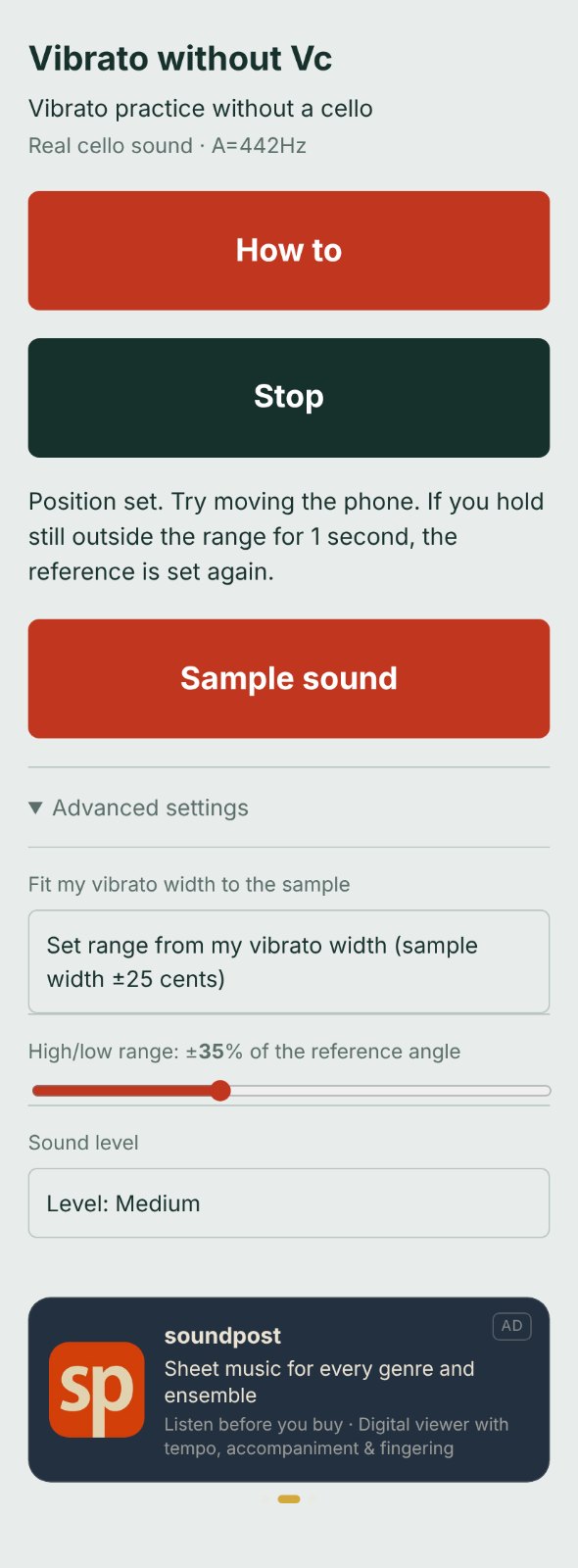 Vibrato without Cello V.01 screenshot