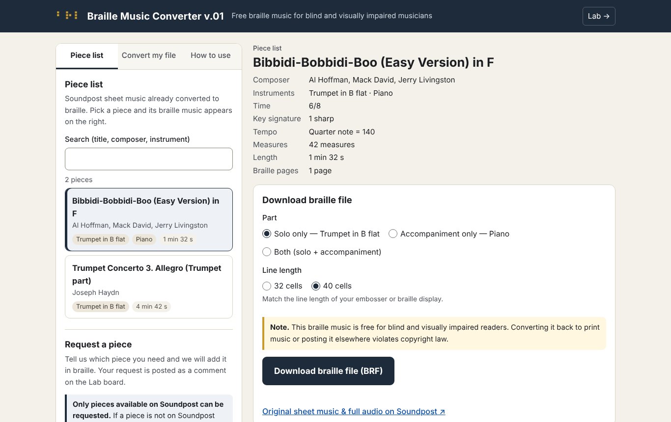 Braille Music Converter v.01 screenshot