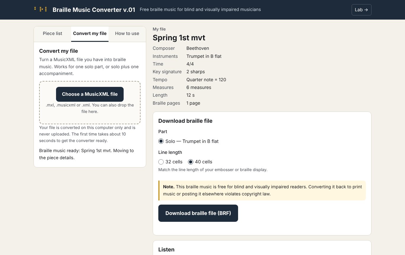 Braille Music Converter v.01 screenshot